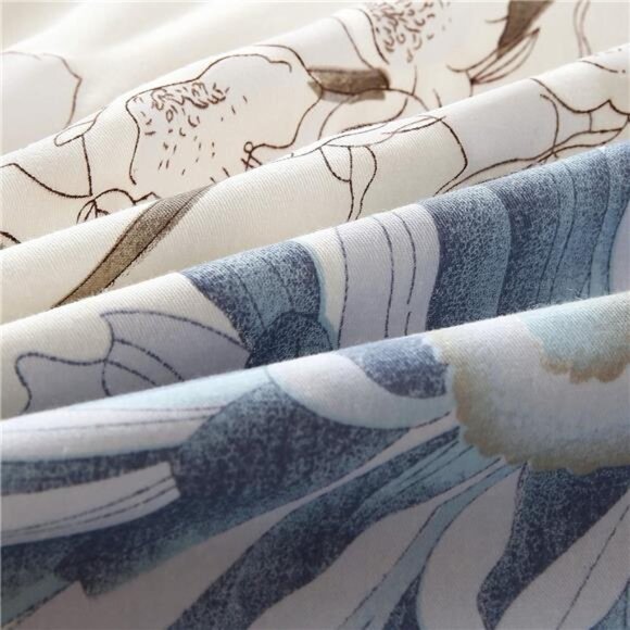 Beddings Daisy Silhouette Reversible Floral Print 3-Piece 100% Cotton - Picture 4 of 14